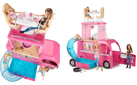 Camping-car Duplex Barbie - Vue de face et de haut