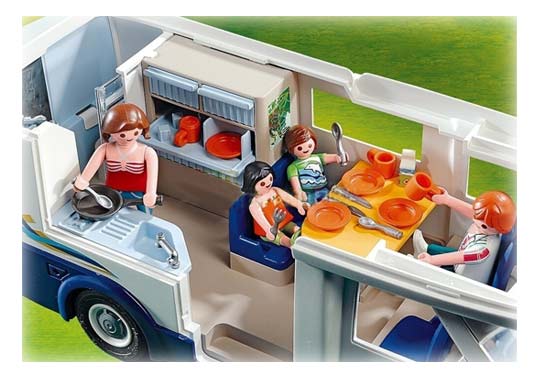 Playmobil -Grand camping-car familial - 4859 - Aménagement intérieur complet amovible