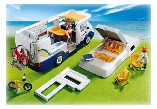 Playmobil -Grand camping-car familial - 4859 - Toit amovible