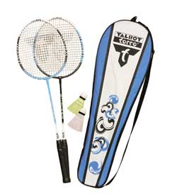 Set de Badminton 2 raquettes, 2 volants bleu marine